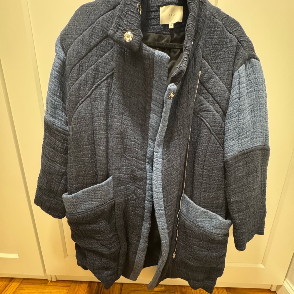 IRO Navy Quilted Jacket